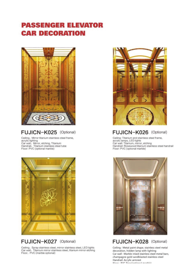 09 passenger elevator car deco 2 gold